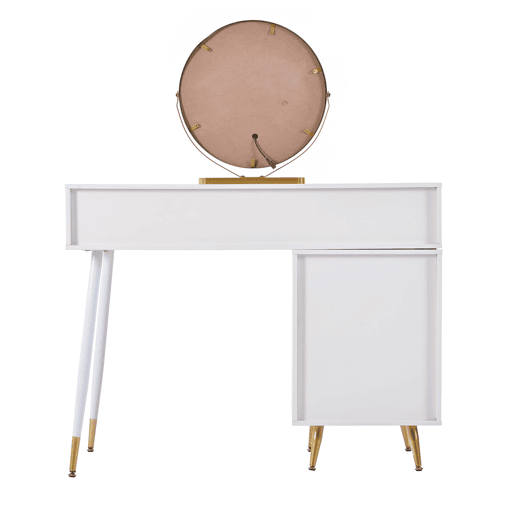 Penteadeira 100x78x40 cm - LED, espelho, armário lateral ajustável, design removível - Branco Penteadeira 100x78x40 cm - LED, espelho, armário lateral ajustável, design removível - Branco
