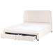 Beliani Cama matrimonial Bouclé Sardent 188x213 Beliani Cama matrimonial Bouclé Sardent 188x213 Crema
