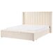 Beliani Cama matrimonial Terciopelo Noyers 210x247 Beliani Cama matrimonial Terciopelo Noyers 210x247 Crema