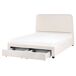 Beliani Cama matrimonial Bouclé Sardent 168x213 Beliani Cama matrimonial Bouclé Sardent 168x213 Crema