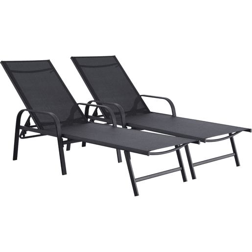 Conjunto de 2 espreguiçadeiras metálicas Farniente - Preto