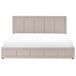 Beliani Cama matrimonial Tela Quiberon 188x215 Beliani Cama matrimonial Tela Quiberon 188x215 Gris