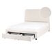 Beliani Cama matrimonial Bouclé Sardent 148x213 Beliani Cama matrimonial Bouclé Sardent 148x213 Crema