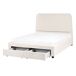 Beliani Cama matrimonial Bouclé Sardent 148x213 Beliani Cama matrimonial Bouclé Sardent 148x213 Crema