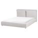 Beliani Cama matrimonial Tela Bajonna 180x235 Beliani Cama matrimonial Tela Bajonna 180x235 Gris Claro