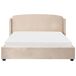 Beliani Cama matrimonial Tela Bernay 210x219 Beliani Cama matrimonial Tela Bernay 210x219 Gris