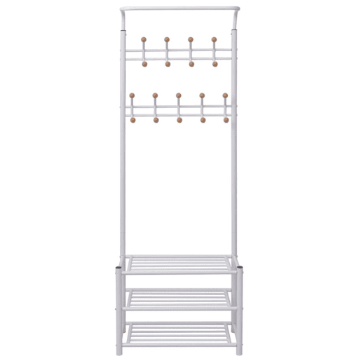 Cabideiro com espaço para sapatos e 9 ganchos duplos 68x32x182,5cm branco DEC024190