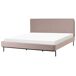 Beliani Cama matrimonial Tela Corio 193x219 Beliani Cama matrimonial Tela Corio 193x219 Gris