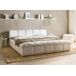 Beliani Cama matrimonial Tela Orville 208x230 Beliani Cama matrimonial Tela Orville 208x230 Crema
