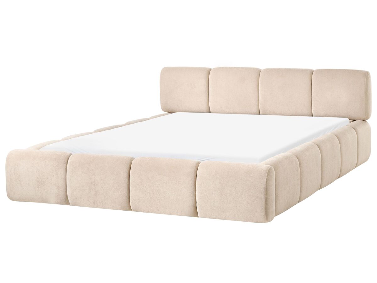 Beliani Cama matrimonial Tela Orville 188x230 Gris