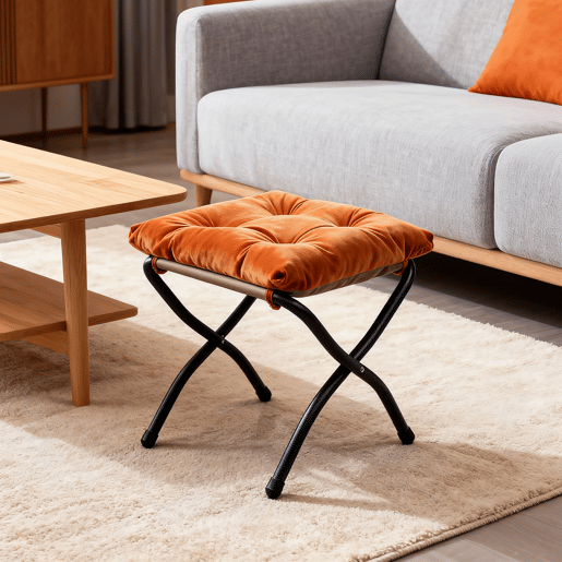 Poltrona com apoio para os pés - Relax, braços, bolso lateral, orelhas - Laranja