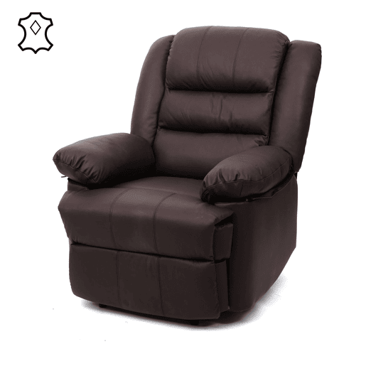 Poltrona de TV reclinável grande e confortável em couro marrom e PVC 101x87x100 cm 04_0006883