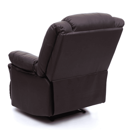 Poltrona de TV reclinável grande e confortável em couro marrom e PVC 101x87x100 cm 04_0006883