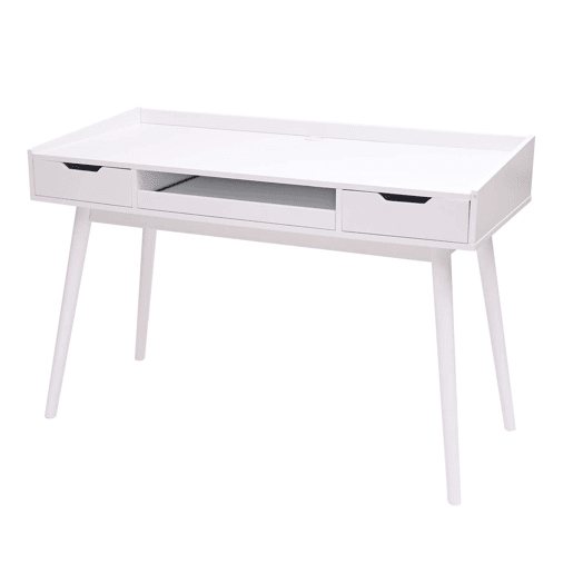 Escrivaninha com gavetas e compartimento de armazenamento MDF 120x55cm branca 04_0001405