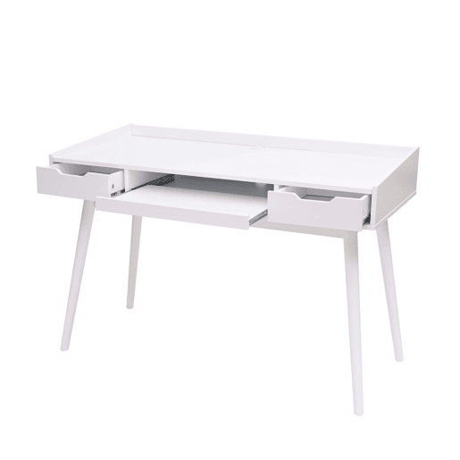 Escrivaninha com gavetas e compartimento de armazenamento MDF 120x55cm branca 04_0001405