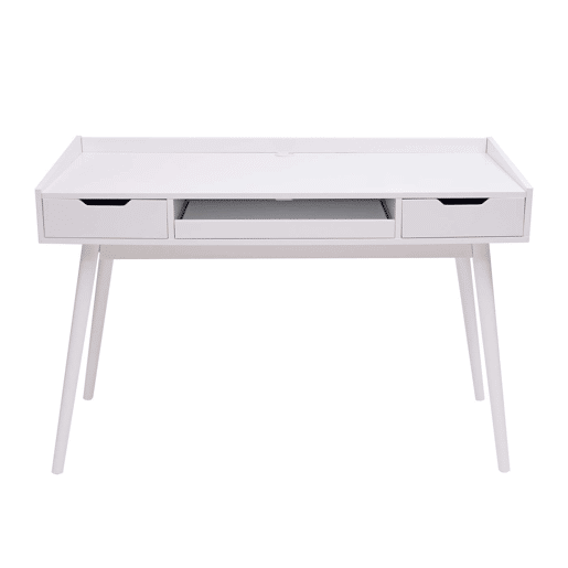 Escrivaninha com gavetas e compartimento de armazenamento MDF 120x55cm branca 04_0001405