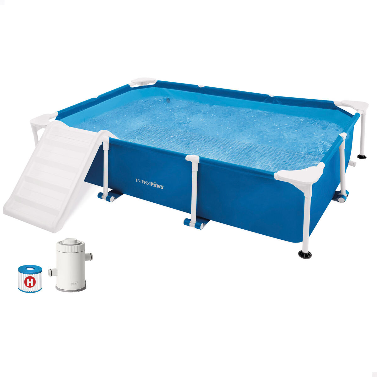 Piscina desmontable intex para perros con rampa 229x152x46 cm