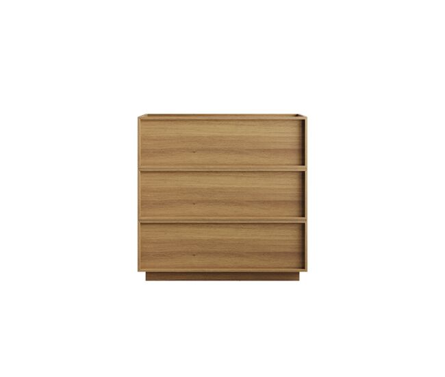 Cómoda 3 cajones - mueble de almacenamiento moderno para salón, dormitorio y pasillo - roble