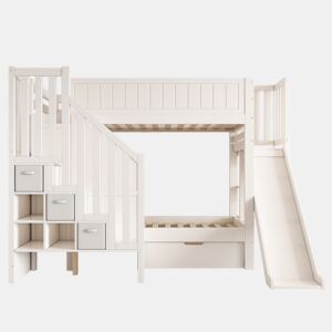 Beliche infantil 90x200 - com escorregador e arrumação - branco