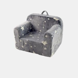 Sofá infantil - com alças e bolsos laterais, leve, cadeira de espuma - cinza
