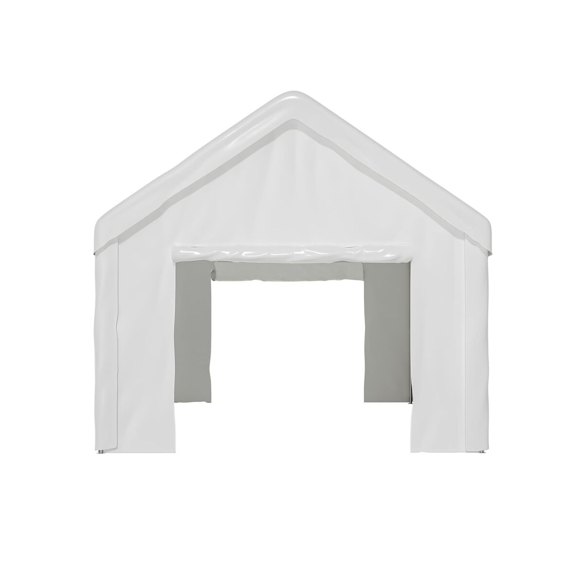 Carpa garaje 3x6m - doble puerta enrollable, techo y laterales desmontables - blanco
