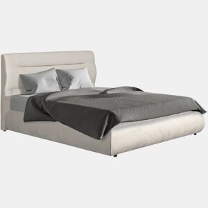 Cama de casal com arrumação em veludo Chamonix - 140 x 190 cm - Bege
