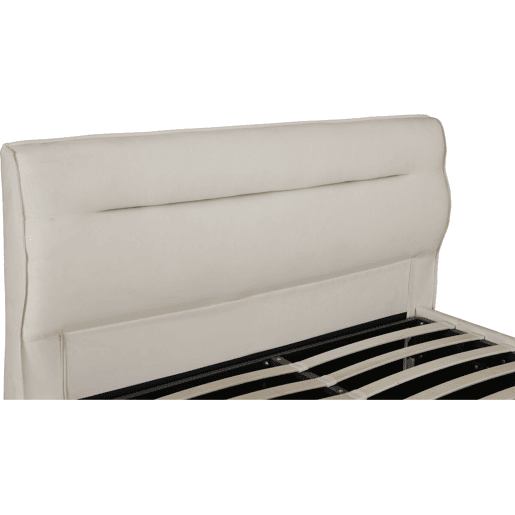Cama de casal com arrumação em veludo Chamonix - 140 x 190 cm - Bege