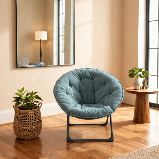 Cadeira dobrável 80 cm - macia, portátil, para interior e exterior - azul