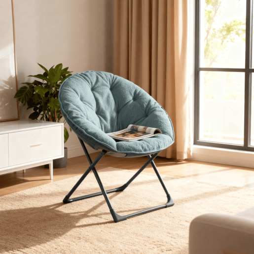 Cadeira dobrável 80 cm - macia, portátil, para interior e exterior - azul