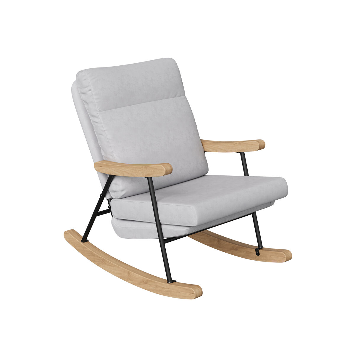 Silla Mecedora con Respaldo de Tela de Algodón