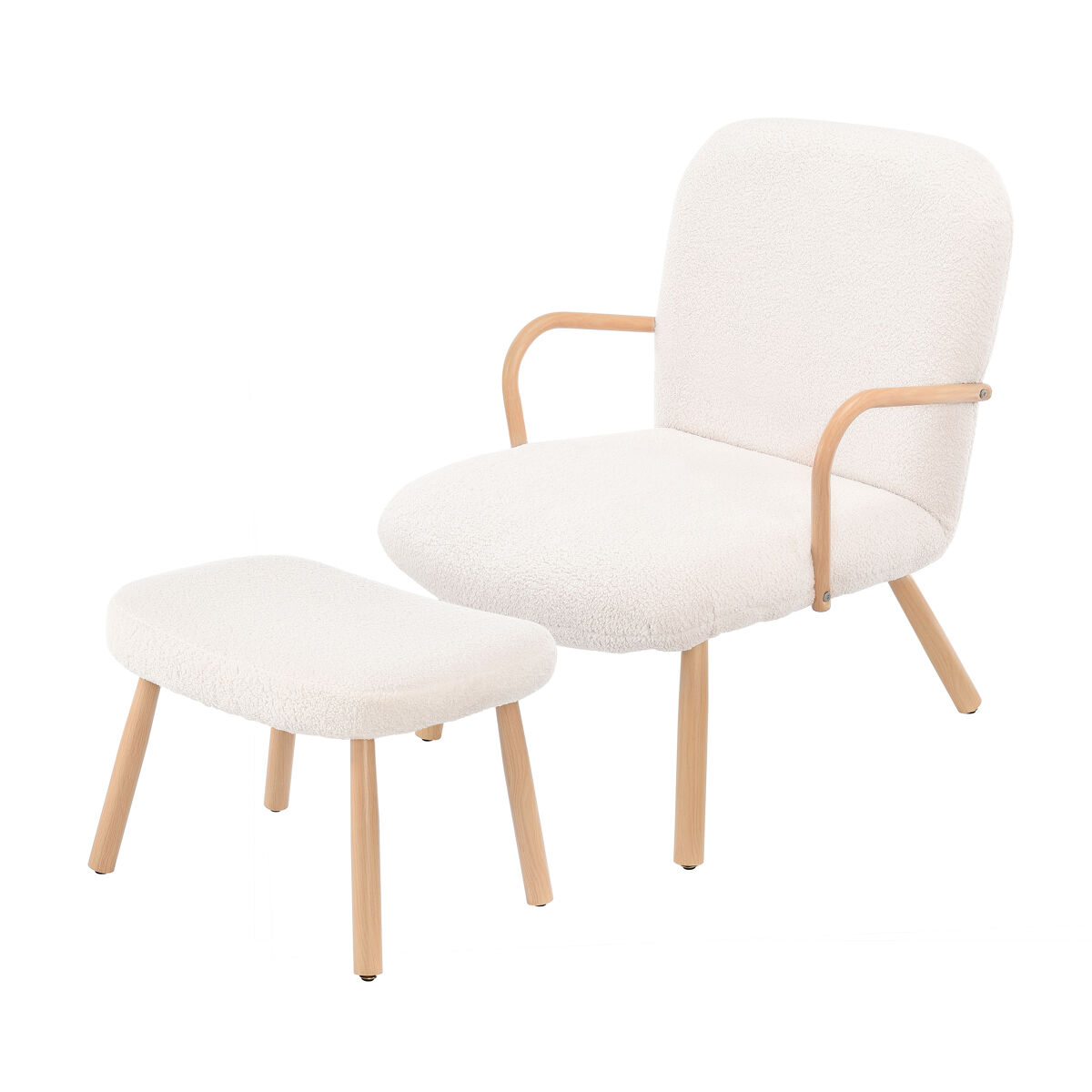 Sillón escandinavo con reposapiés