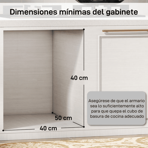 HOMCOM Balde de Lixo Embitido com 2 Recipientes Removíveis para Reciclagem Capacidade Total 30L (15Lx2) Fixação Inferior para Reciclagem e Resíduos 48x34,3x35,1 cm Cinzento Claro