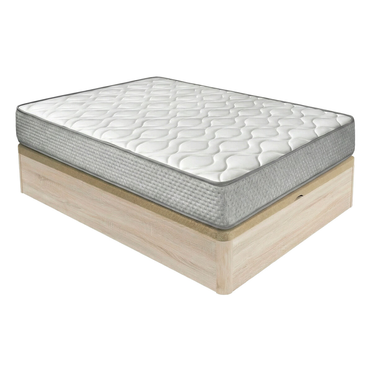 Pack colchón viscoelástico brisa + canapé madera abatible 135x190 con montaje incluido, color cambria