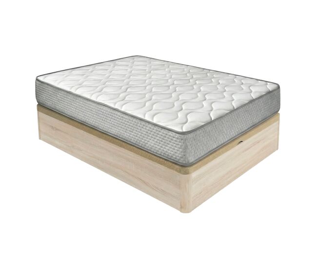 Pack colchón viscoelástico brisa + canapé madera abatible 135x190 con montaje incluido, color cambria