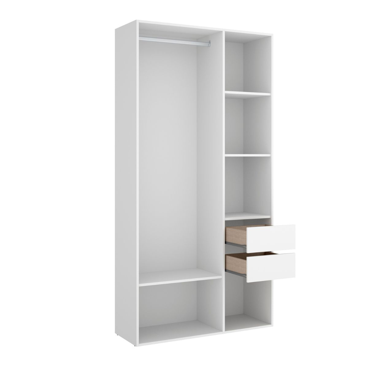 Armario vestidor suit reversible 2 cajones blanco/natural 205x98x45 cm