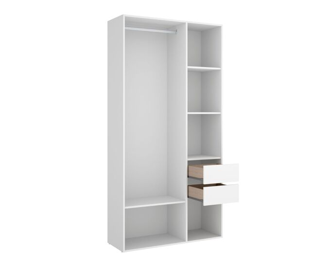 Armario vestidor suit reversible 2 cajones blanco/natural 205x98x45 cm