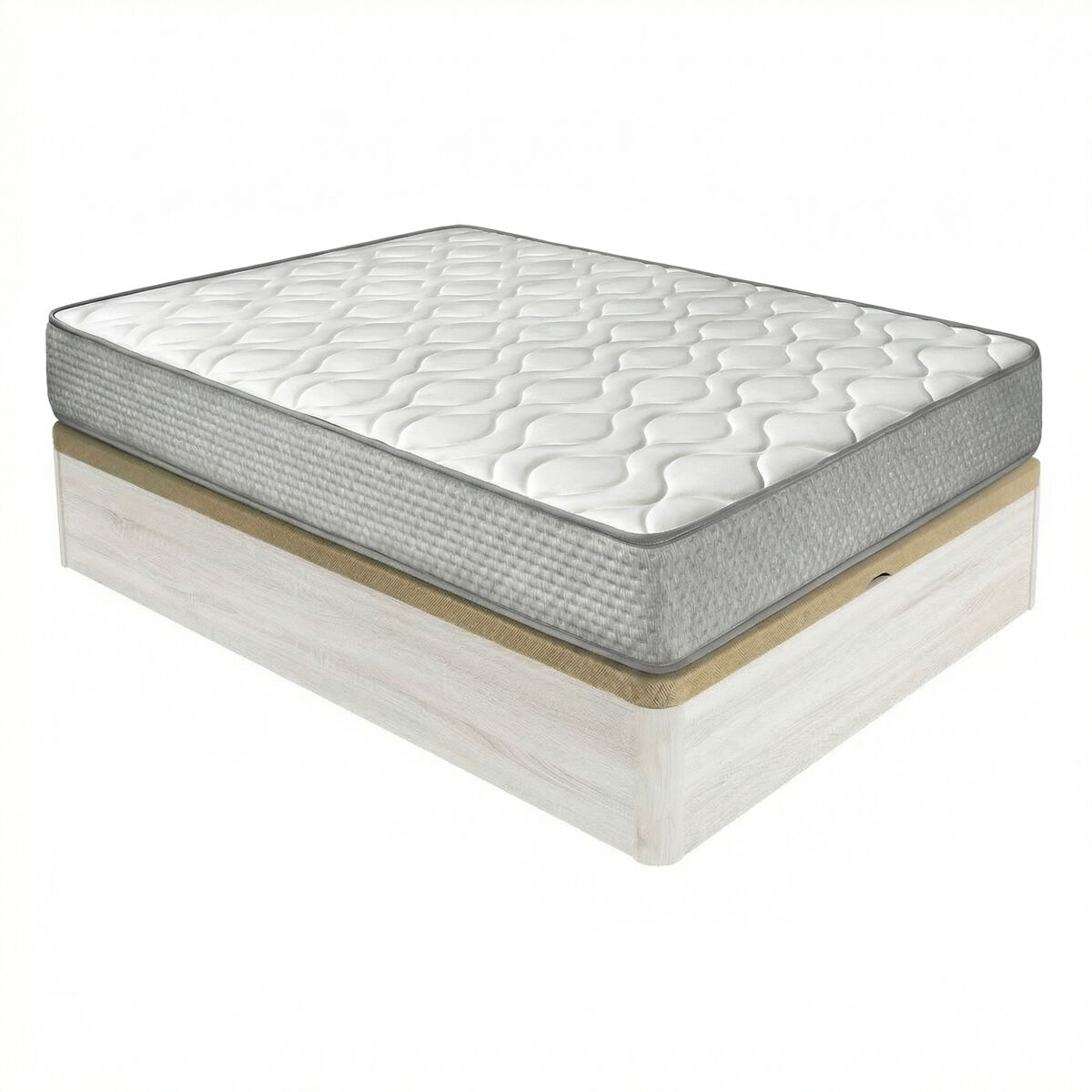 Pack colchón viscoelástico brisa + canapé madera abatible 105x190 con montaje incluido, color polar