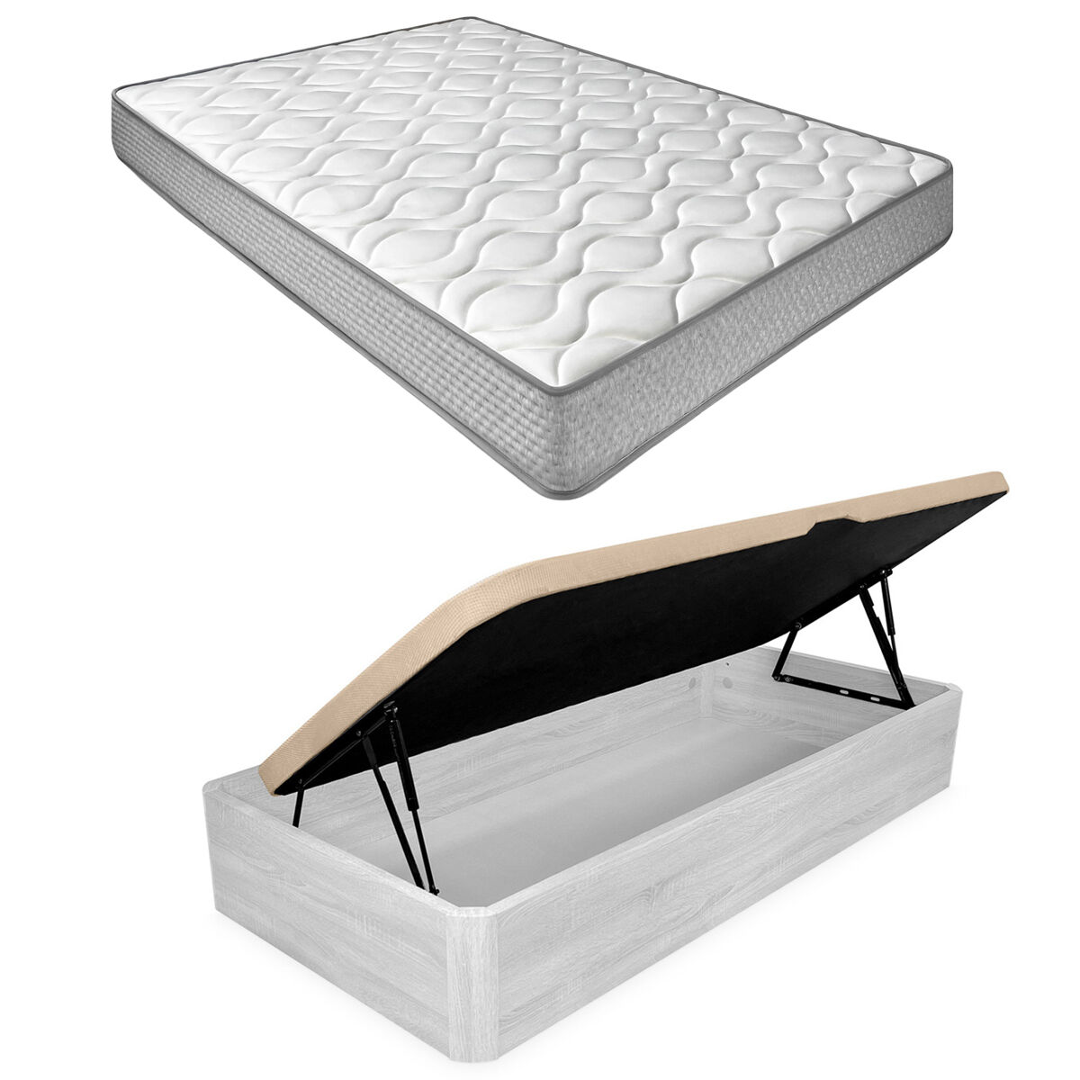 Pack Colchón Viscoelástico Brisa + Canapé Abatible Apertura Lateral 