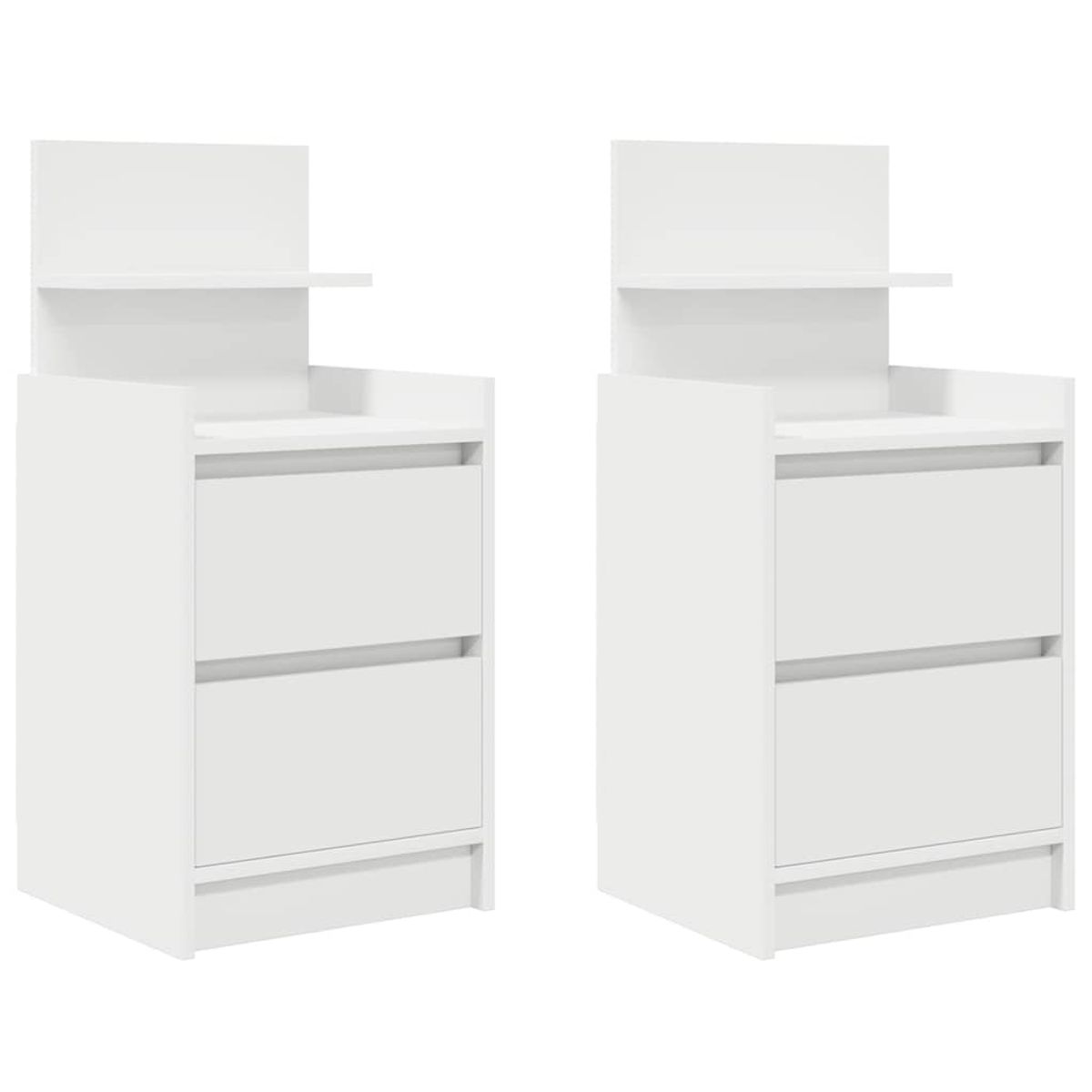 Pack de 2 mesitas de noche este 2 cajones + estante 80x38x34 cm
