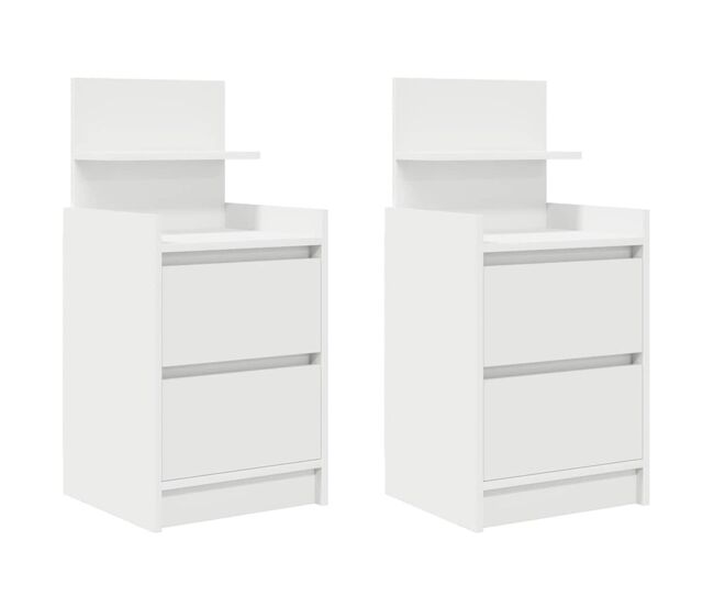 Pack de 2 mesitas de noche este 2 cajones + estante 80x38x34 cm