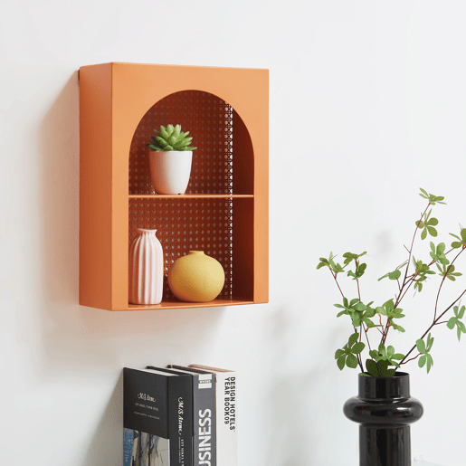 Prateleira de parede Jäller metal 40x30x13 cm Laranja en.casa