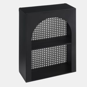 Prateleira de parede Jäller metal 40x30x13 cm Preto en.casa