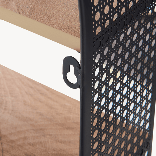 Estante de parede Jäller 3 prateleiras metal 53x35x14 cm Preto en.casa