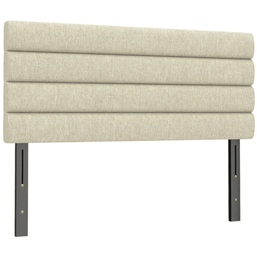 HOMCOM Cabeceira de Cama 140 cm Altura Ajustável em 3 Níveis 106116126 cm Cabeceira Estofada em Linho Acolchoamento Linear com Pernas de Aço Montada na Parede para Quarto Bege