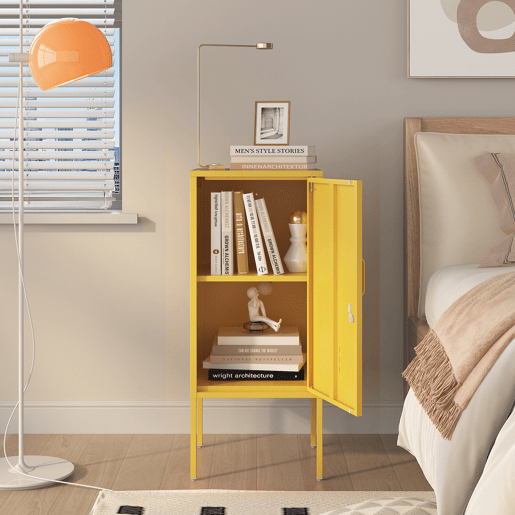 Mesa de cabeceira Hausjärvi 82x35x35 cm pega esquerda Amarelo en.casa Mesa de cabeceira Hausjärvi 82x35x35 cm pega esquerda Amarelo en.casa