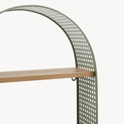 Estante de parede Jäller 3 prateleiras metal 53x35x14 cm Verde en.casa