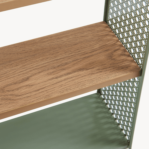 Estante de parede Jäller 3 prateleiras metal 53x35x14 cm Verde en.casa