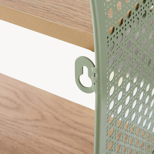 Estante de parede Jäller 3 prateleiras metal 53x35x14 cm Verde en.casa