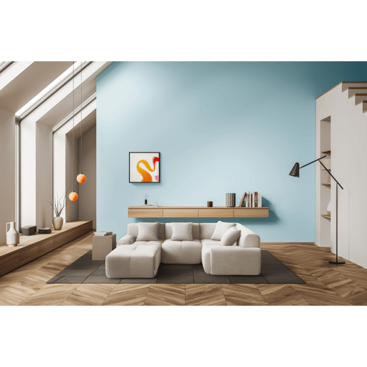 Sofá de canto modular de 4 lugares com chaise longue, tecido chenille na cor branco marfim