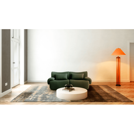 Sofá modular de 2 lugares, tecido bouclé na cor verde floresta